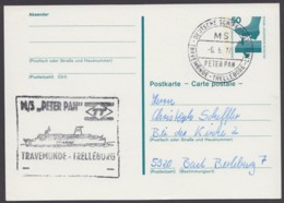 P 100, Schiffspost "Peter Pan", Travemünde-Trelleborg, Kein Text - Postcards - Used