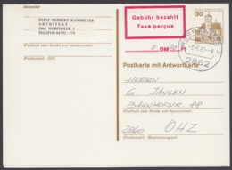 P 118, Doppelkarte, Beide Teile Roter Ra "Gebühr Bezahlt- Taxe Percue" - Postkarten - Gebraucht