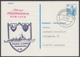 P 123 II, Nach Schweden Als "Marineschiffspost", Kein Text - Postcards - Used
