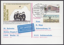 P 127, Luftpostzudruck, Pass. Zusatzfrankatur - Postcards - Used