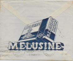 MAROC - 1939 - ENVELOPPE COMMERCIALE  PUB DECOREE  "PATES MELUSINE" De RABAT => CANNES - Lettres & Documents