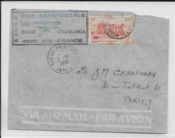 SENEGAL - 1950 - ENVELOPPE Par AEROPOSTALE Avec CACHET 25° ANNIVERSAIRE De DAKAR => PARIS - 1960-.... Lettres & Documents