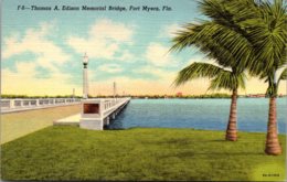 Florida Fort Myers Thomas A Edison Memorial Bridge Curteich - Fort Myers