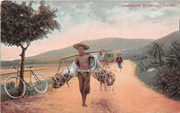 ¤¤  -    CHINE   -   Takings Pigs To Market  -  Homme Allant Au Marché      -  ¤¤ - China