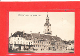 62 HESDIN Cpa Café Du Globe Hotel De Ville   Imp Herbay - Hesdin