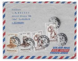 1954 - MADAGASCAR - ENVELOPPE Par AVION De MAJUNGA  => MÜNCHENGLADBACH (ALLEMAGNE) - Covers & Documents