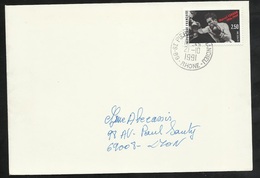 Lettre Circulée De Saint Pierre De Chandieu 21/10/1991 Le N°2729  Marcel Cerdan  Seul   TB - Pugilato