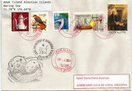 ALASKA.lettre De L'île Adak , îles Aléoutiennes, Mer De Béring, Adressée En Andorre, Avec Timbre à Date Arrivée - Other & Unclassified