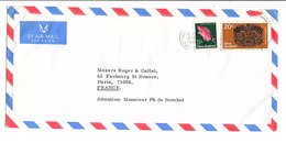 NOUVELLE ZELANDE AFFRANCHISSEMENT COMPOSE SUR  LETTRE POUR LA FRANCE 1972 - Briefe U. Dokumente