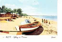 BENIN Ex A.O.F.  Village De Pêcheurs, Plage, Barques, Enfants, Ed. Vincent DAKAR 1970 Environ - Benín