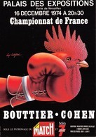 Boxe - Luigi Castiglioni - Affiche Du Championnat De France BOUTTIER - COHEN - Coq - Boxe