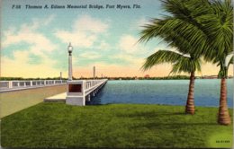 Florida Fort Myers Thomas A Edison Memorial Bridge Curteich - Fort Myers