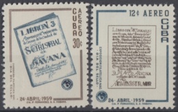 1959.101 CUBA. 1959. Ed.781-82. MNH. LIBRONES, DIA DEL SELLO, STAMPS DAY - Nuevos