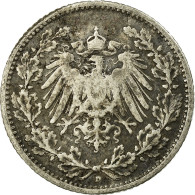 Monnaie, GERMANY - EMPIRE, 1/2 Mark, 1907, Munich, TTB, Argent, KM:17 - 1/2 Mark