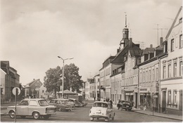 AK Ehrenfriedersdorf Karl Marx Platz Marktplatz Markt HO Gasthof Cafe ? Haltestelle Trabant Wartburg Erzgebirge DDR - Ehrenfriedersdorf