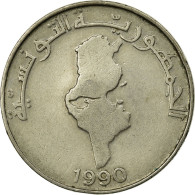 Monnaie, Tunisie, Dinar, 1990, Paris, TTB, Copper-nickel, KM:319 - Argelia