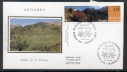 Andorra (Fr) 1999 Europa Nature Parks FDC - Brieven En Documenten