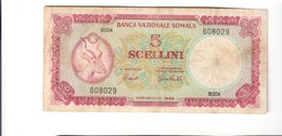 Somalia 5 Scellini Banca Nazionale Somala Mogadiscio 1966 Bb Lotto.2479 - Terra Di Somalia