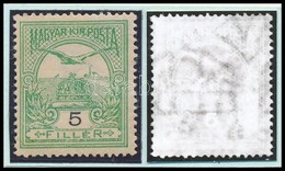 ** 1908 Turul 5f Számvízjellel, Nagy Ritkaság!  (68.000) / Number In Watermark - Andere & Zonder Classificatie