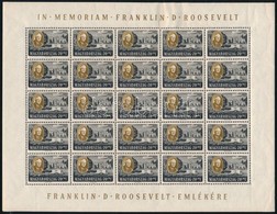 ** 1947 Roosevelt 70f Teljes 25-ös ív R! (37.500+) (törések) - Other & Unclassified