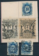 O 1874 Távírda Réznyomat 5 Használt érték Részben Papírlapra Ragasztva (15.500) (40kr Elvékonyodás / Thin Paper) - Autres & Non Classés