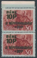 ** 1945 Béke 10+30P/30f ívszéli Pár Kettős Felülnyomással (betapadás) - Otros & Sin Clasificación