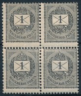 ** 1889 1kr 'E' Erősen Elfogazott Négyestömb - Other & Unclassified