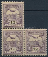 ** 1900 Turul 12f Hármastömb Csillag Vízjellel - Other & Unclassified