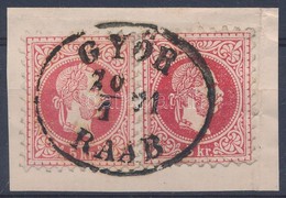 1867 2 X 5kr Kivágáson Eltérő Piros árnyalatban 'GYŐR / RAAB' - Otros & Sin Clasificación