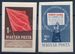 * 1958 Kommunisták Magyarországi Pártja (I.) Vágott Sor (4.000) (törések) - Autres & Non Classés