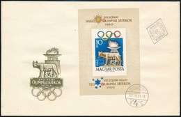 1960 Római Olimpia Vágott Blokk FDC-n (10.000) - Andere & Zonder Classificatie