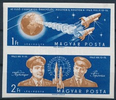 ** 1962 Az Első Csoportos űrrepülés Vágott Pár (3.400) (törés) - Autres & Non Classés