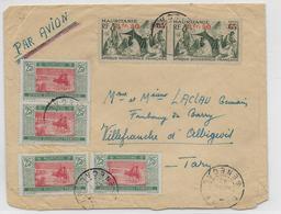 1945 - MAURITANIE - YVERT 133X2 + 42X4 Sur ENVELOPPE Par AVION De DAKAR (SENEGAL) => VILLEFRANCHE D'ALBIGEOIS (TARN) - Lettres & Documents