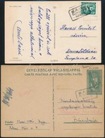 1944/1963 2 Db Levelezőlap 'BAJA' Pályaudvari Bélyegzéssel - Other & Unclassified