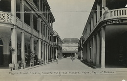 Real Photo Panama  Eight Street Looking Towards Rail Road Station - Panama