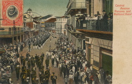 Central Avenue Panama And National Bank   Maduro  Used 1910 Tto Cienfuegos Cuba Via Kingston Jamaica - Panama