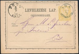1872 2kr Díjjegyes Levelezőlap 'ADA' Kék Luxus (Gudlin 600p) - 'PEST / ESTE' - Other & Unclassified
