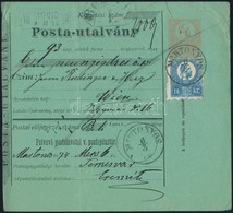 1874 Réznyomat 10kr 5kr Díjjegyes Postautalványon 'MARTONYOS' - Wien - Andere & Zonder Classificatie