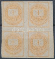 (*) 1874 1kr Hírlapbélyeg Négyestömb - Other & Unclassified