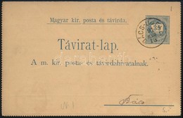 1891 35kr Díjjegyes Zárt Táviratlap (belső Bérmentesítés Leszedve) / 35kr PS-telegram (missing Stamp Inside) 'BÁCS-ÚJFAL - Autres & Non Classés