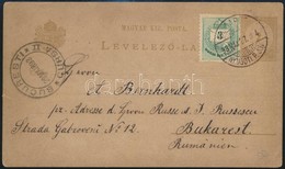 1893 2kr Díjjegyes Levelezőlap Színesszámú 3kr Díjkiegészítéssel Bukarestbe - Andere & Zonder Classificatie