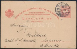 1898 5kr Díjjegyes Képes Levelezőlap (Országház) 'BUDAPEST' - Nebraska, Ritka Desztináció! - Other & Unclassified