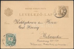 1898 2kr Millenniumi Képeslap (Színházak) 3kr Kiegészítéssel 'NAGY-SZEBEN' - Milwaukee (USA) - Andere & Zonder Classificatie