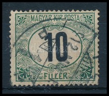 O 1908 Zöldportó 10f 'b' Számvízjelállás / Postage Due Mi 22x, IV In Watermark, Position 'b' - Other & Unclassified