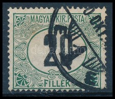 O 1908 Zöldportó 20f 'b' Számvízjelállás / Postage Due Mi 24x, IV In Watermark, Position 'b' - Other & Unclassified