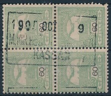 O 1914 Turul 60f Négyestömb érdekes Kassai Bélyegzéssel (foghiba) - Andere & Zonder Classificatie