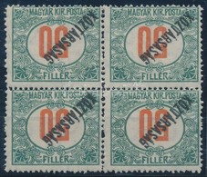 ** 1918 Portó/Köztársaság 50f Négyestömb, Fordított értékjelzéssel és Felülnyomással (120.000) / Mi P 51 Block Of 4 With - Andere & Zonder Classificatie