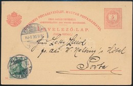 1906 5kr Díjjegyes Képes Levelezőlap (Herkulesfürdő)  Német Felhasználással 5Pf Bélyeggel, Ritka! - Andere & Zonder Classificatie