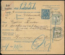 1910 Szállítólevél Gyalogezredhez Küldve 66f Bérmentesítéssel 'TENGELITZ' - 'PÉCS' - Other & Unclassified