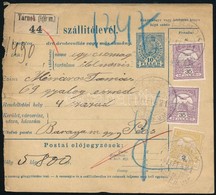 1910 Szállítólevél Katonai Alakulathoz Küldve 72f Bérmentesítéssel 'TÁRNOK' - 'PÉCS' - Other & Unclassified